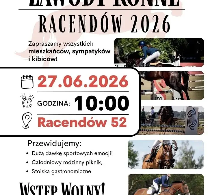 Zawody Towarzyskie w Skokach Przez Przeszkody w Racendowie – 27 czerwca 2026
