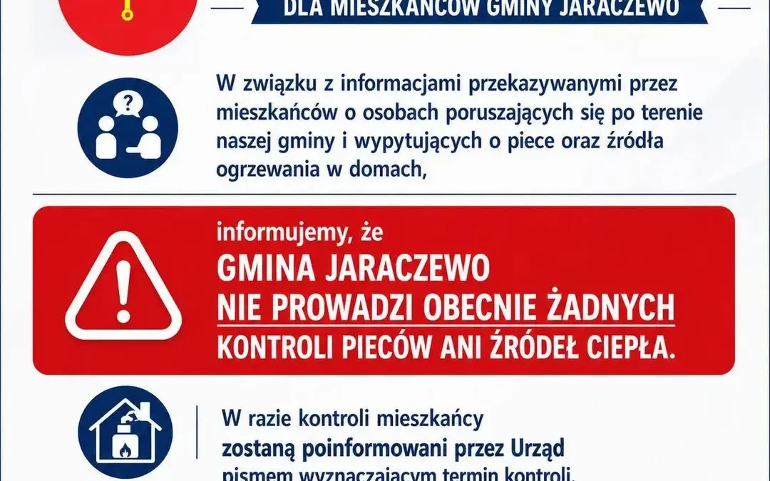 Uwaga na fałszywe kontrole pieców w gminie Jaraczewo