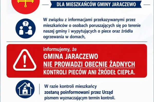 Uwaga na fałszywe kontrole pieców w gminie Jaraczewo