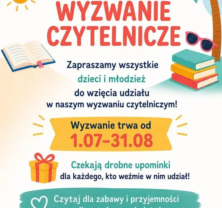 Wakacyjne Wyzwanie Czytelnicze w bibliotece – start 1 lipca