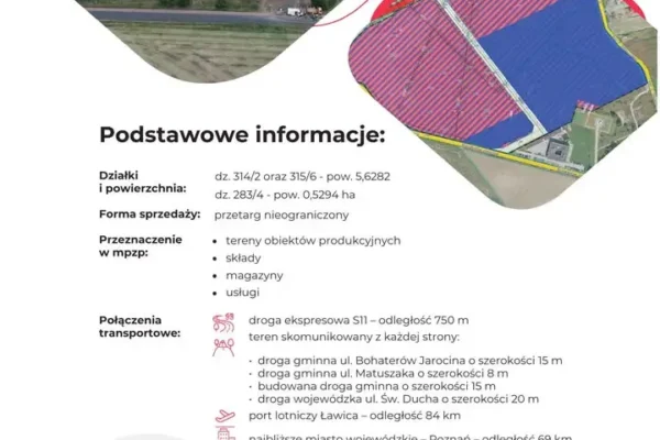 Gmina Jarocin ogłasza przetargi na działki przy ul. Bohaterów Jarocina