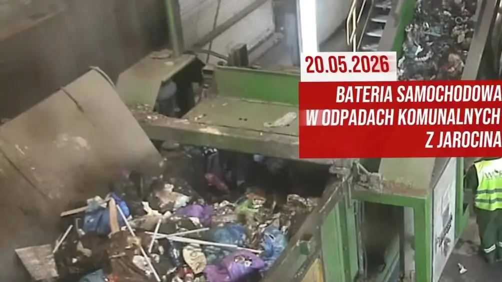 Pożar w ZGO Nova w Jarocinie spowodowany baterią z elektryka – nagranie i apel o pomoc