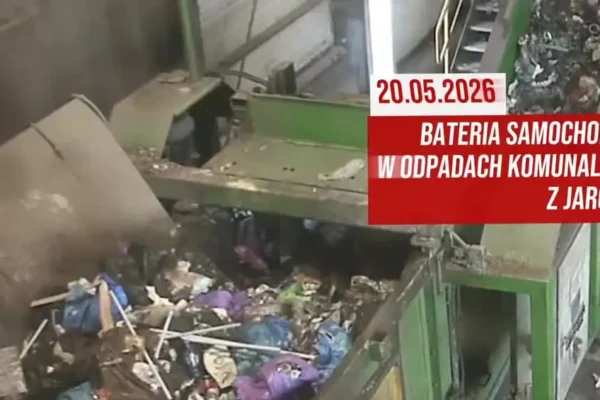 Pożar w Wielkopolskim Centrum Recyklingu w Jarocinie – sprawcą bateria z elektryka