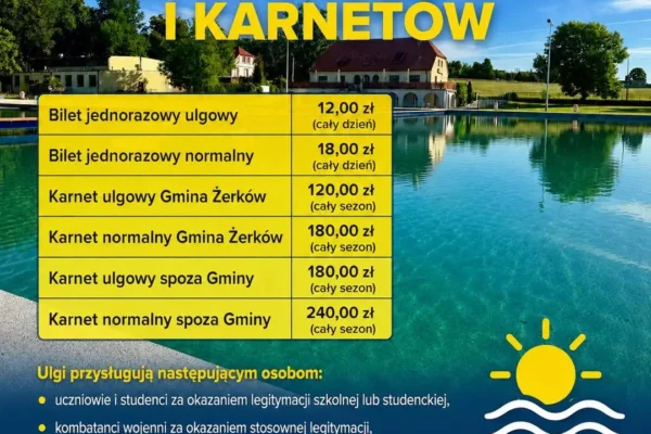 Baseny w Żerkowie otwarte od 26 czerwca – start sezonu kąpielowego