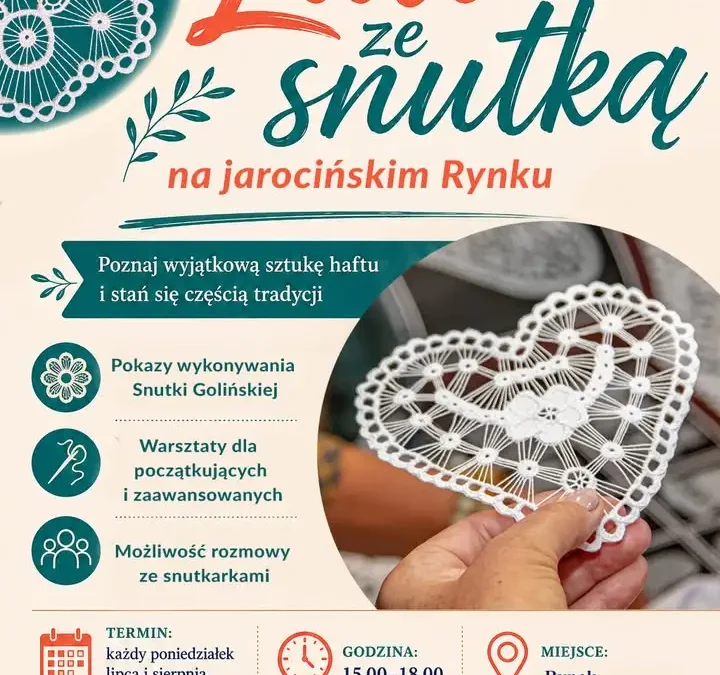 Lato ze Snutką na jarocińskim Rynku – warsztaty haftu w każdy poniedziałek