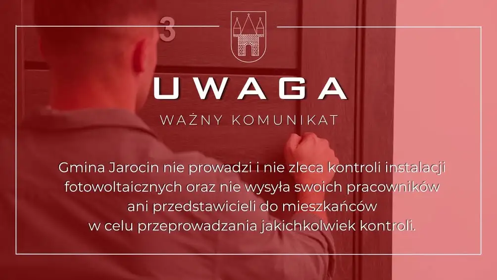 Ostrzeżenie przed fałszywymi kontrolami instalacji w gminie Jarocin