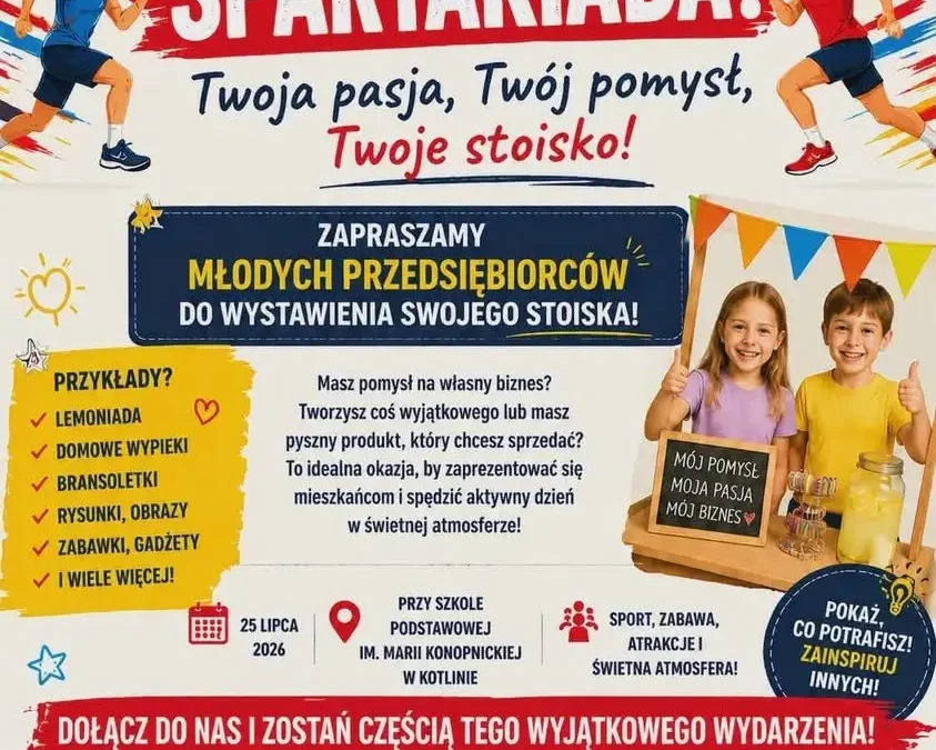 III Kotlińska Spartakiada już 25 lipca 2026 – sport i kreatywność dla całych rodzin