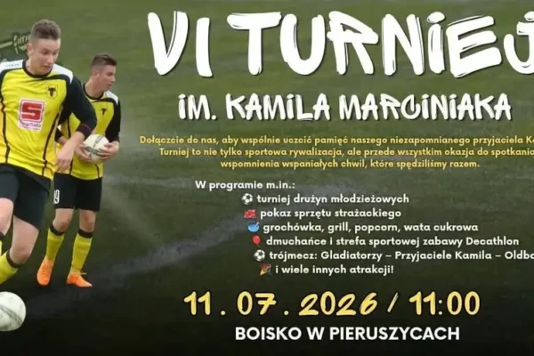 VI Turniej im. Kamila Marciniaka w Pieruszycach – strażacy z GCBARt 5/32 Scania zapewnili bezpieczeństwo i ochłodę