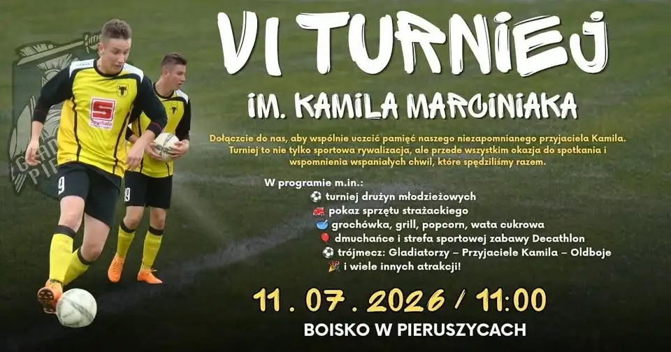 VI Turniej im. Kamila Marciniaka w Pieruszycach – strażacy z GCBARt 5/32 Scania zapewnili bezpieczeństwo i ochłodę