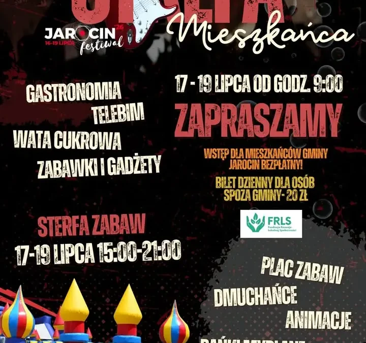 Strefa Mieszkańca na Jarocin Festiwal – atrakcje dla dzieci i bezpłatny wstęp dla mieszkańców gminy
