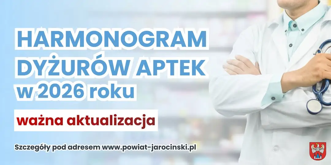 Zmiana harmonogramu dyżurów aptek w powiecie jarocińskim