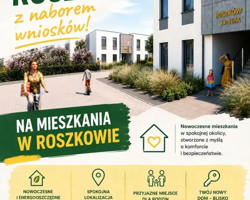Ruszył nabór wniosków na mieszkania czynszowe w Roszkowie – JTBS zaprasza