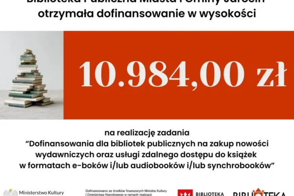 Biblioteka w Jarocinie z dofinansowaniem na nowości wydawnicze i e-booki