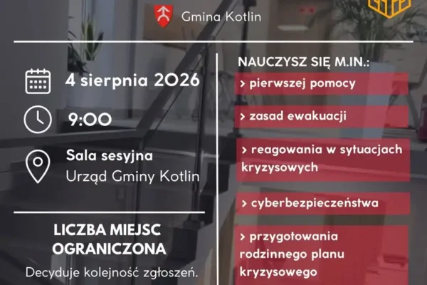 Bezpłatne warsztaty ochrony ludności w Gminie Kotlin – zapisy już ruszyły