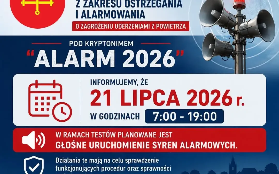 Ogólnopolskie ćwiczenia systemu ostrzegania i alarmowania „ALARM 2026” już 21 lipca