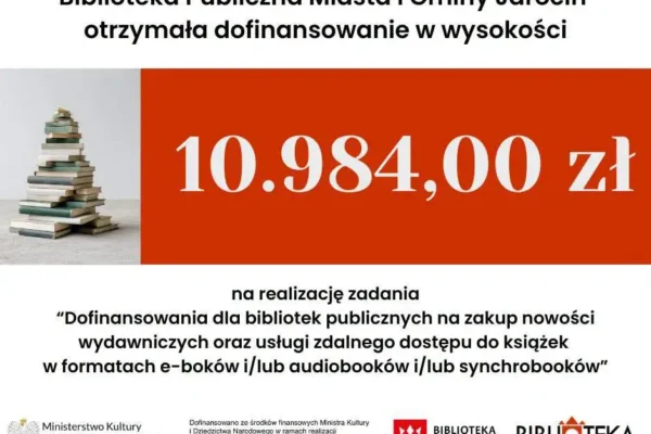 Biblioteka w Jarocinie z dofinansowaniem na nowości wydawnicze i e-booki