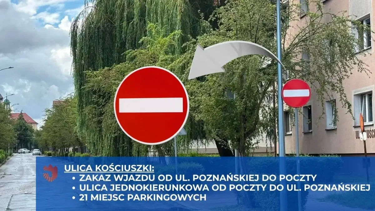 Nowa organizacja ruchu na ul. Kościuszki w Jarocinie – 21 nowych miejsc parkingowych