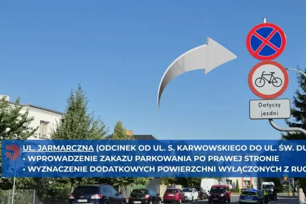 Nowa organizacja ruchu na ul. Jarmarcznej w Jarocinie – poprawa bezpieczeństwa i porządek parkingowy
