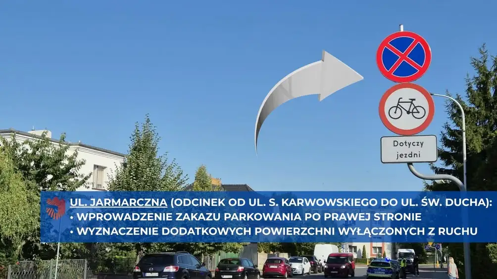 Nowa organizacja ruchu na ul. Jarmarcznej w Jarocinie – poprawa bezpieczeństwa i porządek parkingowy