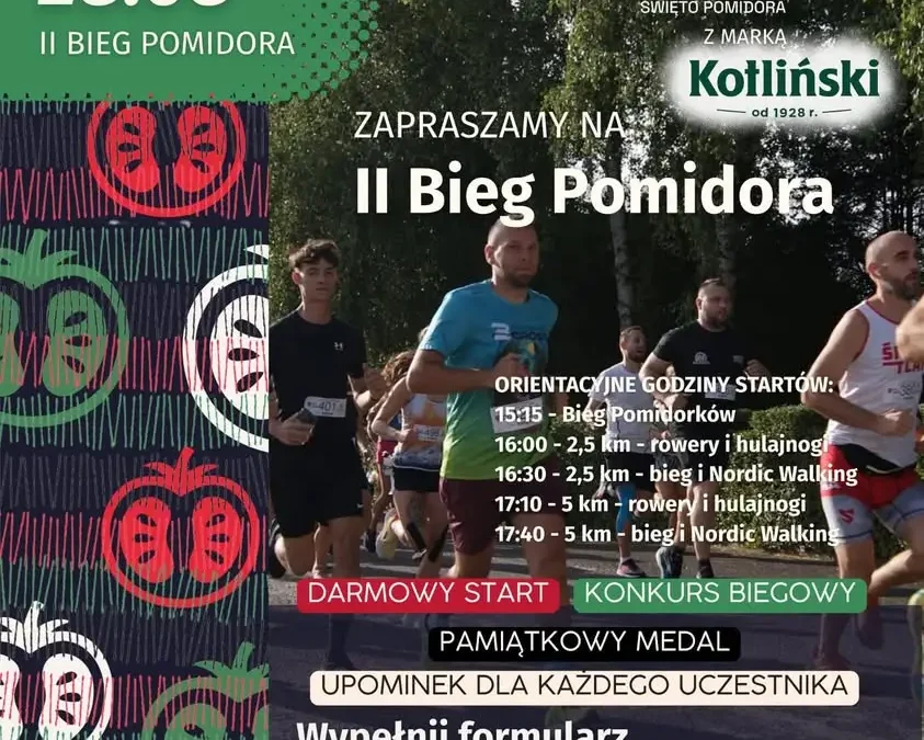 II Bieg Pomidora w Kotlinie – 28 sierpnia 2026. Zapisy do 20 sierpnia