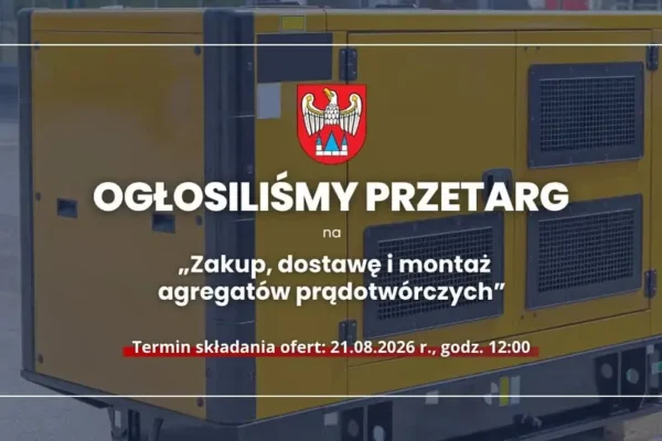 Powiat Jarociński ogłasza przetarg na zakup i montaż 9 agregatów prądotwórczych