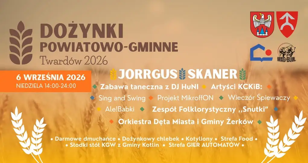 Dożynki Powiatowo-Gminne Twardów 2026 – zaproszenie na święto plonów
