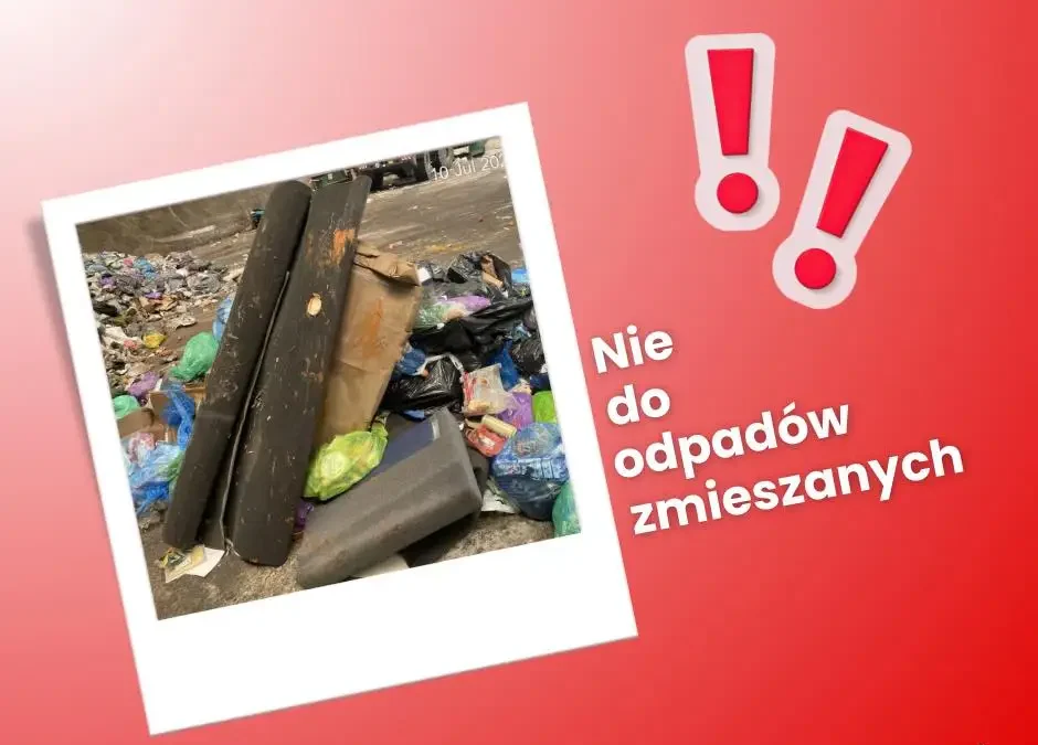Odpady wielkogabarytowe w pojemnikach na zmieszane – WCR Jarocin apeluje o korzystanie z PSZOK