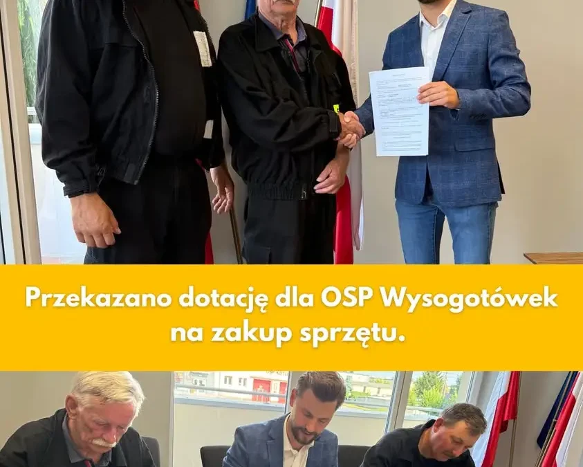 OSP Wysogotówek otrzymała dotację od gminy Kotlin na nowy sprzęt