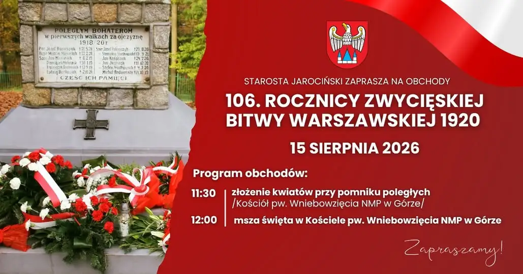 106. rocznica Bitwy Warszawskiej w Górze – program obchodów