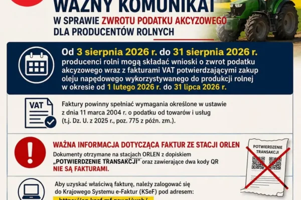 Rolnicy: do 31 sierpnia można składać wnioski o zwrot akcyzy za paliwo