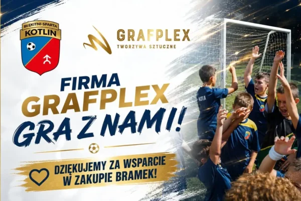 Grafplex wspiera Błękitnych Sparta Kotlin – nowe bramki dla młodych piłkarzy