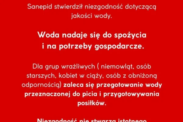Sanepid w Jarocinie: Woda w Magnuszewicach i Wilczy do przegotowania dla grup wrażliwych