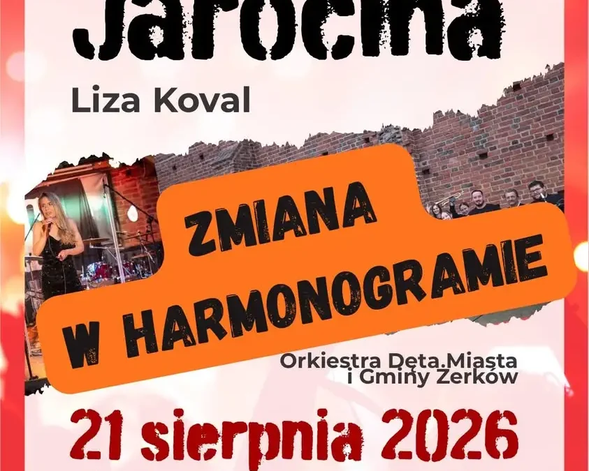 Zmiana w programie Letnich Brzmień Jarocina: koncert Lizy Koval w Kamienicy Kultury, Orkiestra Dęta przełożona