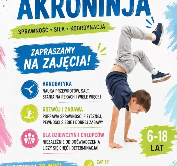 Zapisy na zajęcia Akroninja w Jarocinie – rozwijaj sprawność i akrobatykę