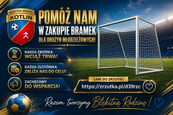Zbiórka na nowe bramki dla młodzieżowych drużyn Błękitnych Kotlin wciąż trwa