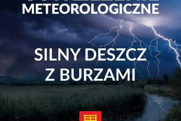 Ostrzeżenie IMGW 2. stopnia przed silnymi burzami i ulewami