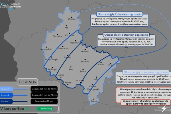 Pogoda w Wielkopolsce: nadciąga niż z intensywnymi opadami i silnym wiatrem