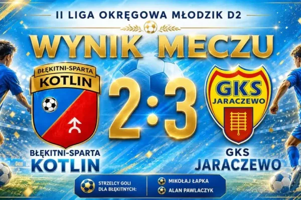 Młodzicy Błękitnych Kotlin przegrywają 2:3 w wyrównanym meczu
