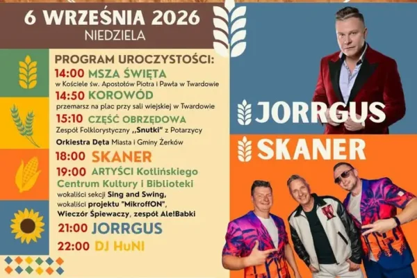 Dożynki Powiatowo-Gminne w Twardowie 2026 – zaproszenie na święto plonów