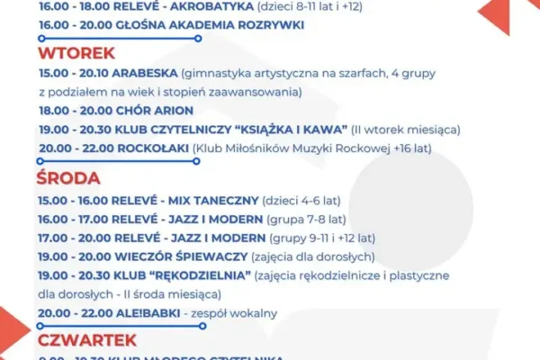 Rusza nowy sezon zajęć w Kotlińskim Centrum Kultury i Bibliotece – harmonogram i zapisy