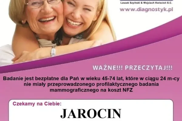 Bezpłatna mammografia w Jarocinie – 20 października przy Aquaparku