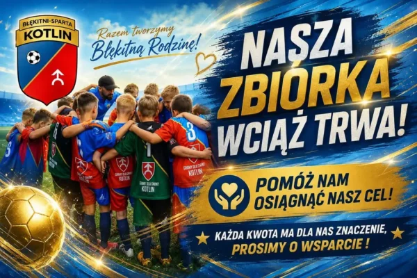 Błękitni Sparta Kotlin walczą o nowe bramki dla młodzieży – do celu brakuje 6 tys. zł