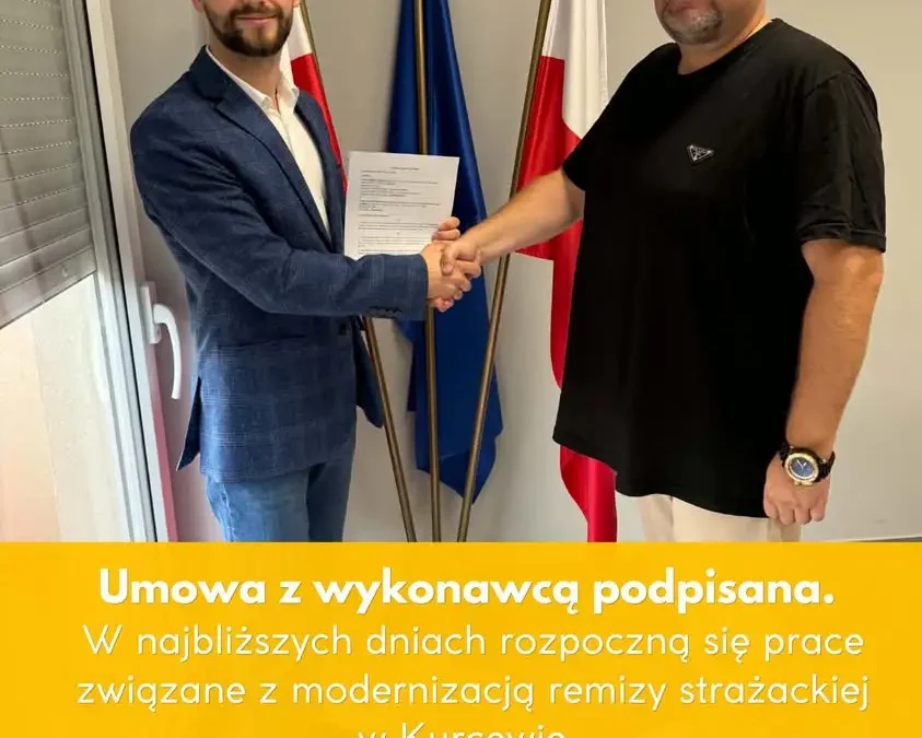 Modernizacja remizy OSP w Kurcewie – podpisano umowę