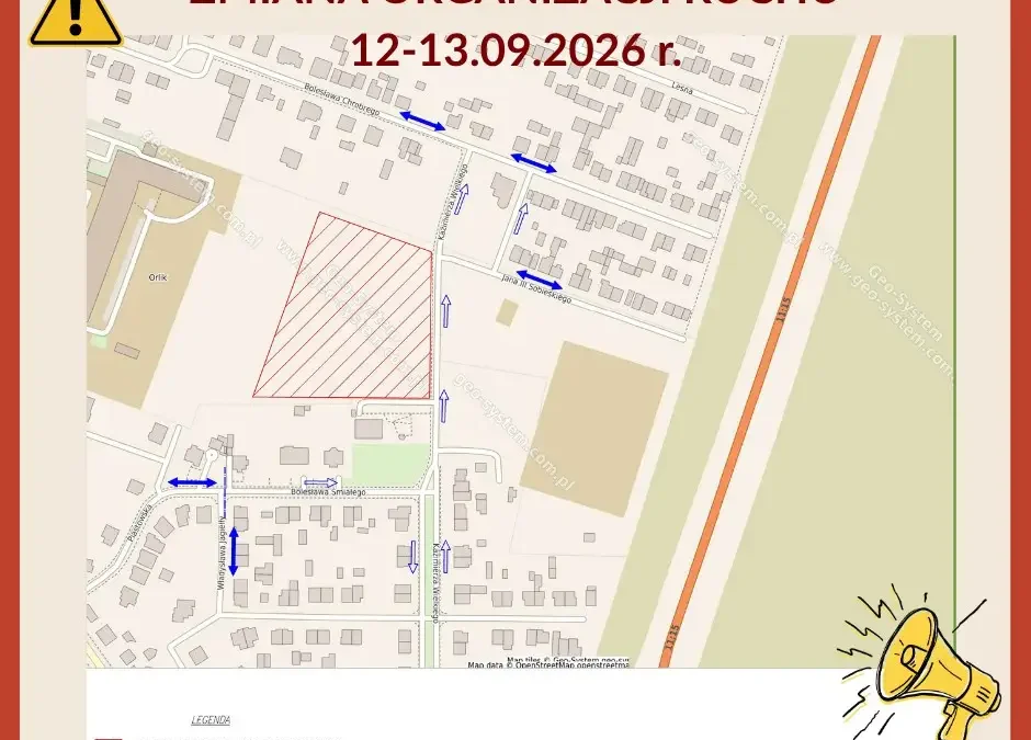 Zmiany w ruchu w Jarocinie na czas I Powiatowego Turnieju Sołectw