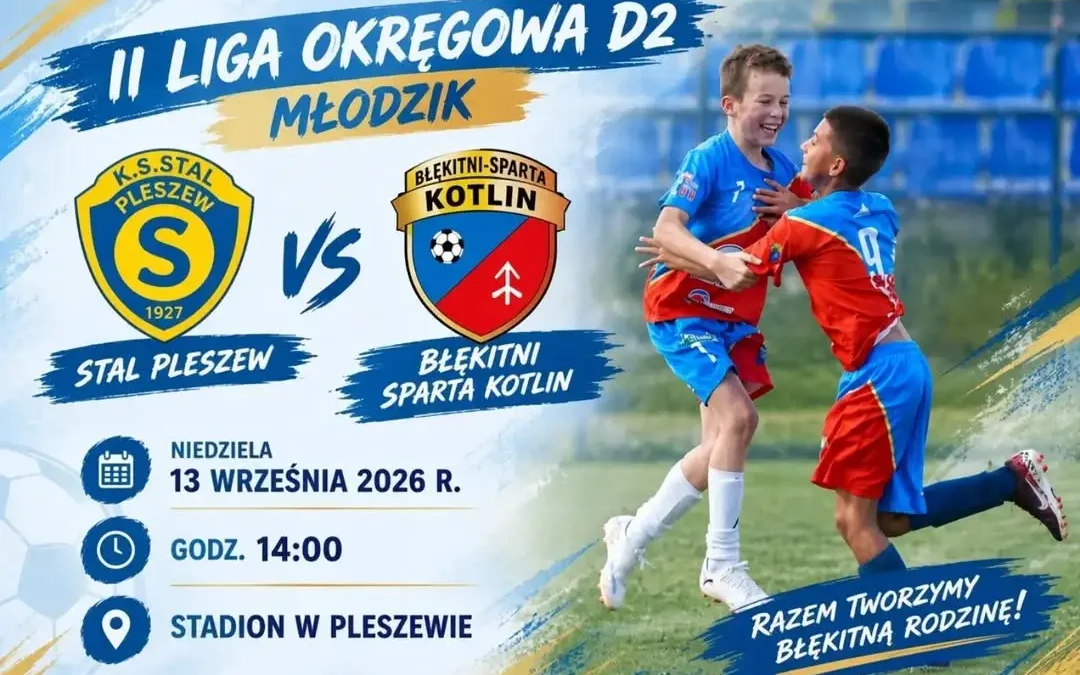 Młodzik Młodszy Błękitnych Kotlin zagra w Pleszewie