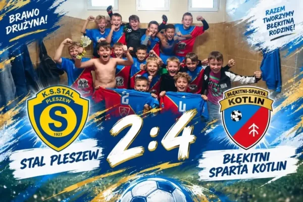 Młodzicy Błękitnych Sparta Kotlin wygrali w Pleszewie 4:2