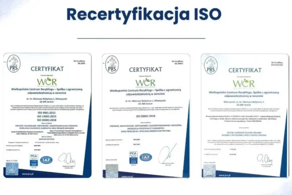 WCR Jarocin ponownie z certyfikatem ISO. Audyty potwierdziły jakość pracy instalacji