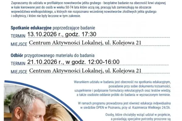 Bezpłatne badania profilaktyczne jelita grubego w gminie Żerków