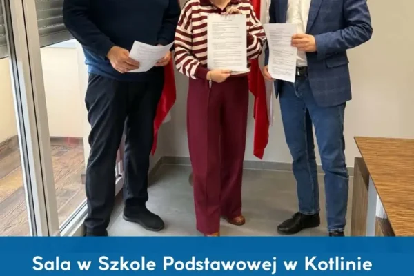 Gmina Kotlin inwestuje w sport: podpisano umowę na remont sali gimnastycznej