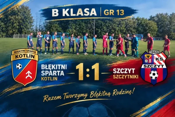 Błękitni Sparta Kotlin zremisowali 1:1 z KS Szczyt Szczytniki